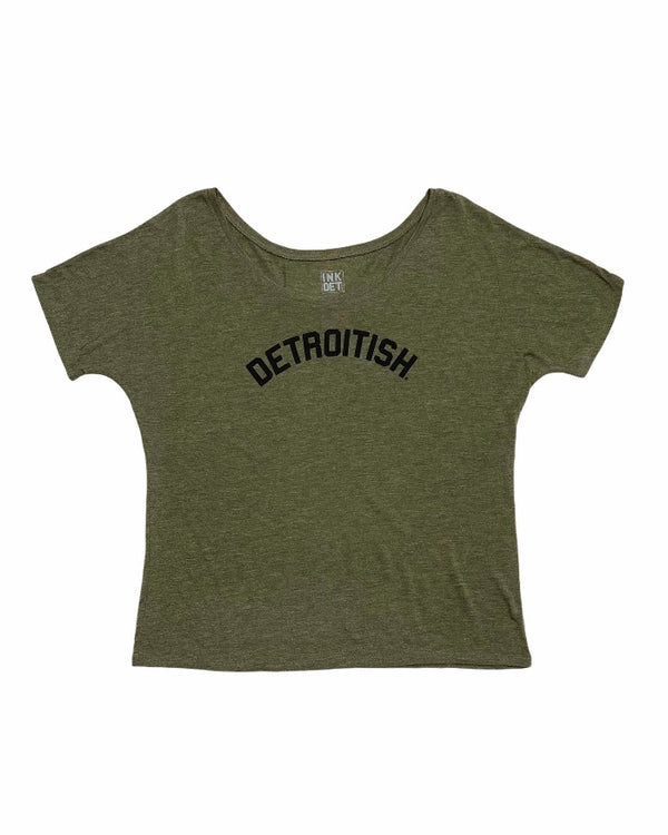Ink Detroit Detroitish Slouchy T-Shirt - Olive Green