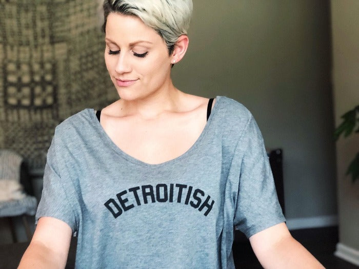 Ink Detroit Detroitish Slouchy T-Shirt - Heather Grey