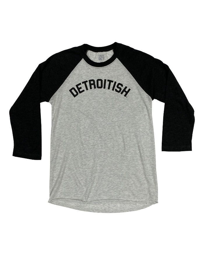 Ink Detroit Detroitish Tri Blend 3/4 Sleeve Raglan T-Shirt - Black