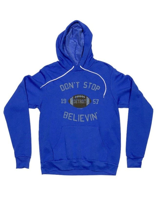 Ink Detroit Don't Stop Believin’ 1957 Hoodie - Heather Royal Blue - Ink Detroit