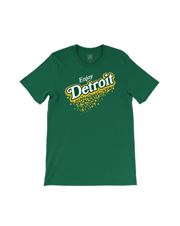 Ink Detroit Vintage "Enjoy Detroit" Ginger Ale T-Shirt - Dark Green - Ink Detroit