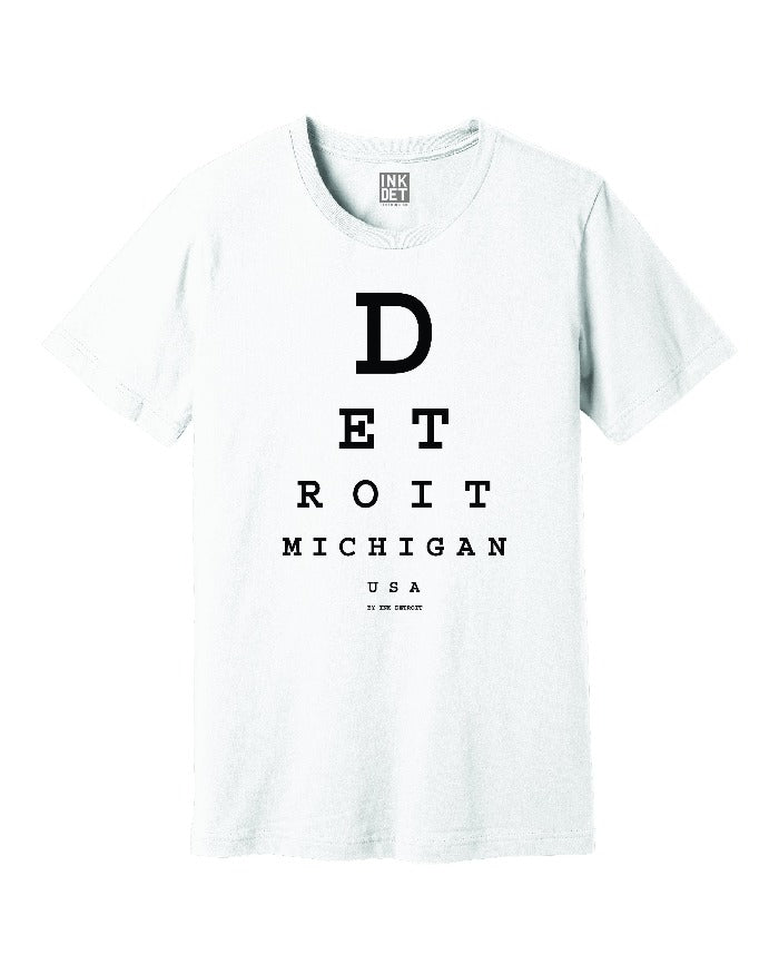Ink Detroit Eye Chart White T-Shirt