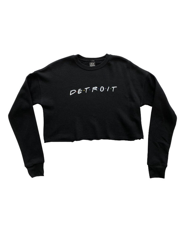 Ink Detroit FRIENDS Women's Cropped Fleece Crewneck Sweatshirt
