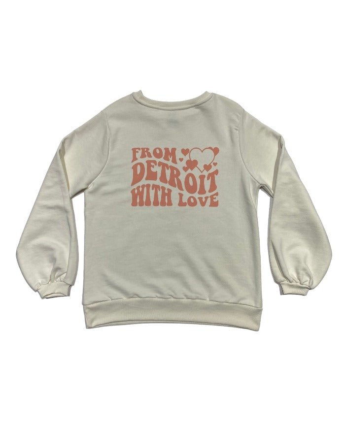 Ink Detroit - From Detroit with love - Balloon sleeve crew neck - Off White - Ink Detroit