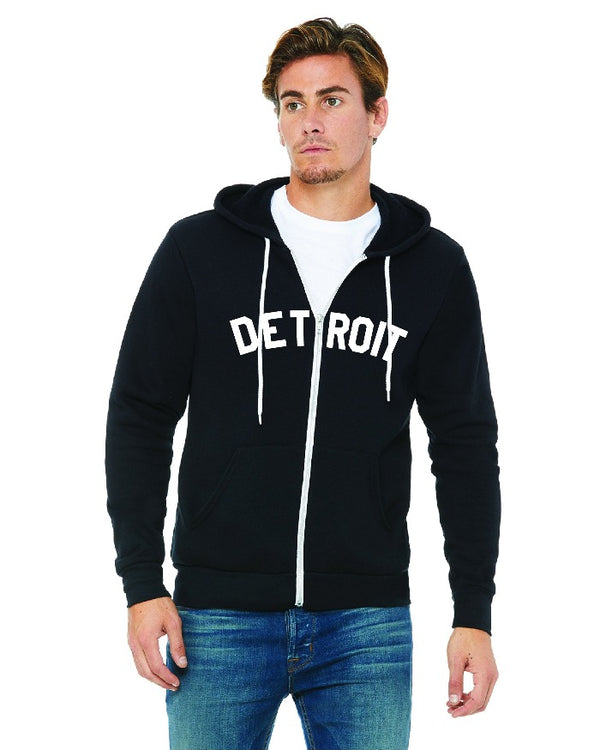 Ink Detroit Full Zip Hooded Sweatshirt - Black