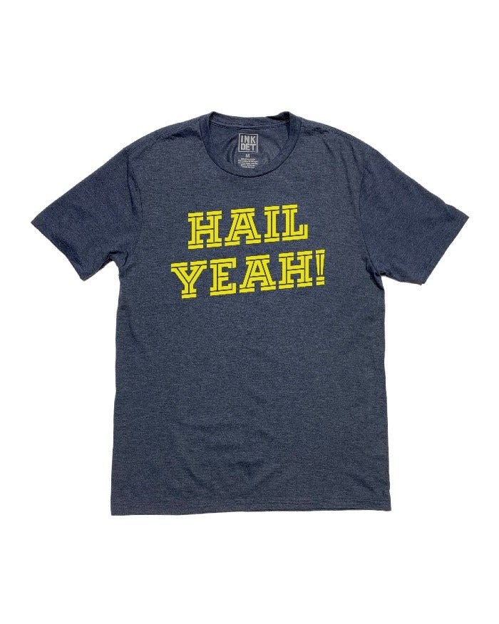 Ink Detroit Michigan HAIL YEAH! Tri Blend T-Shirt - Navy - Ink Detroit