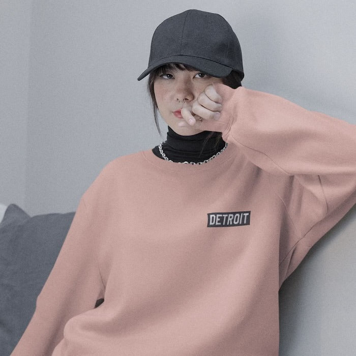 Ink Detroit Heavyweight Crewneck Sweatshirt - Dusty Pink - Ink Detroit