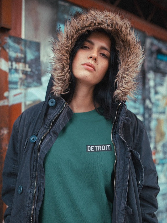 Ink Detroit Heavyweight Crewneck Sweatshirt - Forest Green
