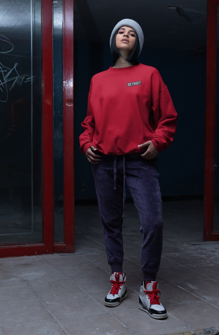 Ink Detroit Heavyweight Crewneck Sweatshirt Red