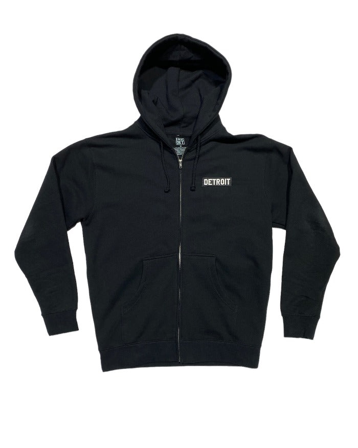 Ink Detroit Heavyweight Zip-up Hoodie - Black