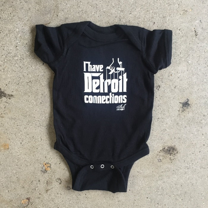 Ink Detroit I Have Detroit Connections Baby Onesie - Black