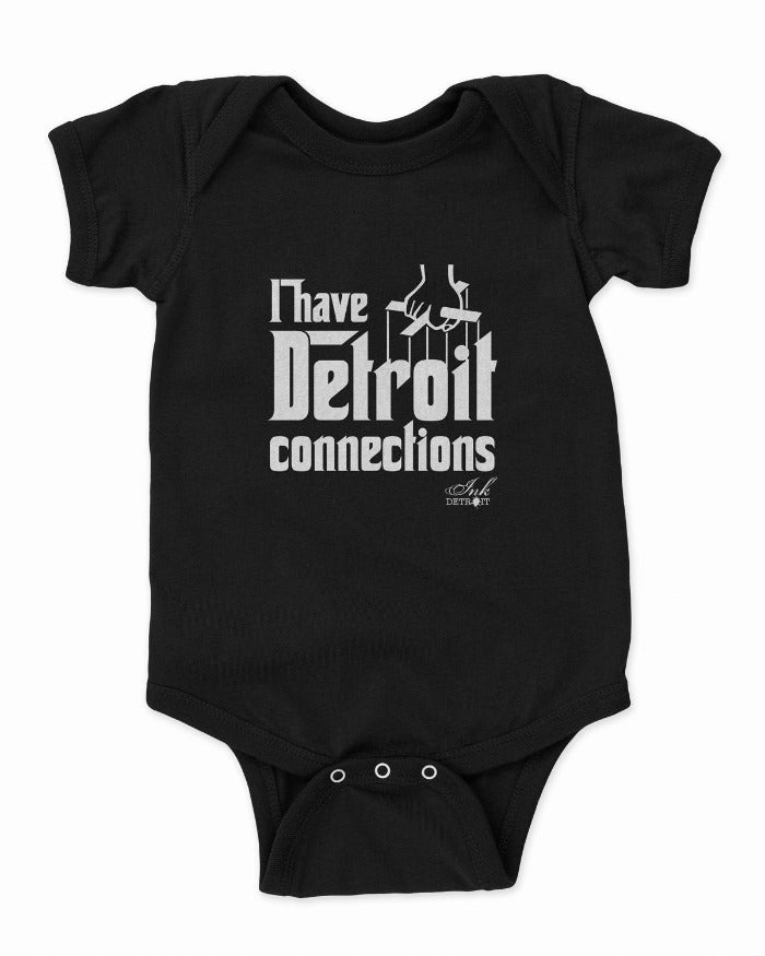 Ink Detroit I Have Detroit Connections Baby Onesie - Black - Ink Detroit