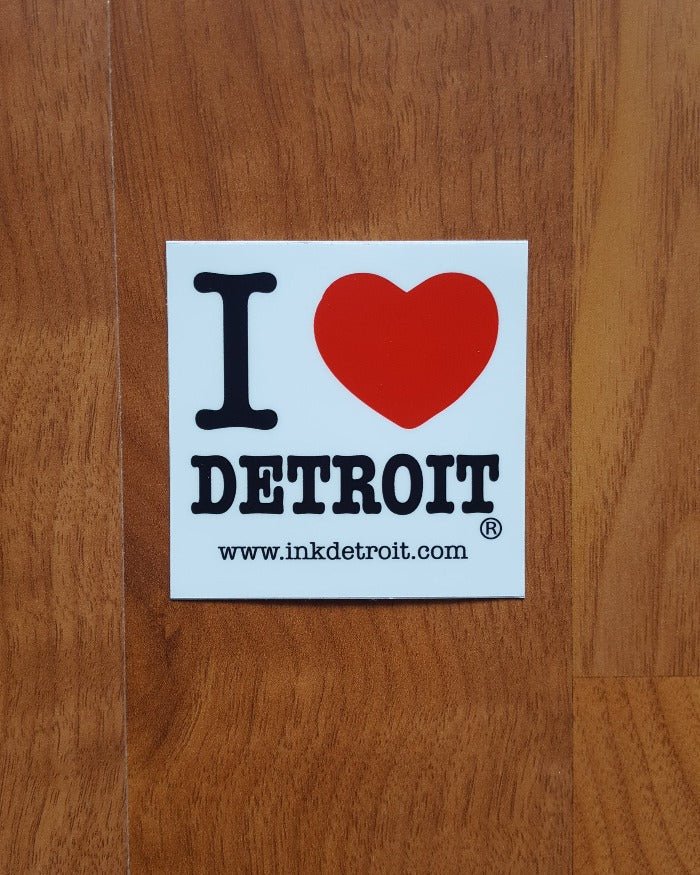 Ink Detroit I Love Detroit Vinyl Die Cut Sticker - Ink Detroit
