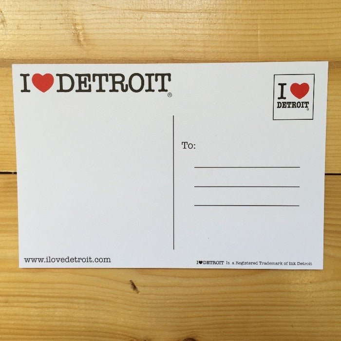 Ink Detroit I Love Detroit Postcard - Ink Detroit