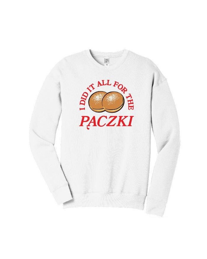 Ink Detroit "I did it all for the Paczki"  Sweatshirt - White