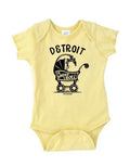 Ink Detroit Is Where I Roll Baby Carriage Baby Onesie - Banana Yellow - Ink Detroit