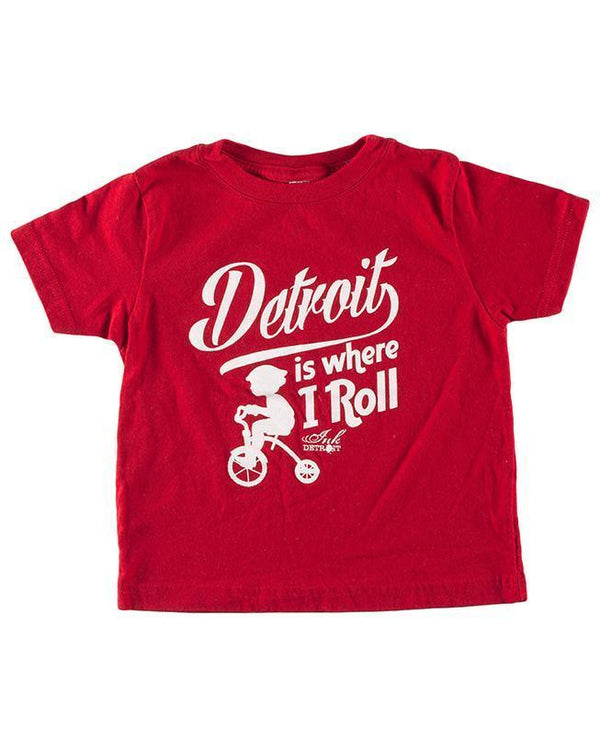 Ink Detroit Is Where I Roll Toddler T-Shirt - Red