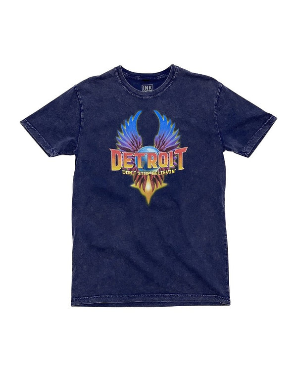 Ink Detroit Journey Mineral Wash T-Shirt - Blue Stone