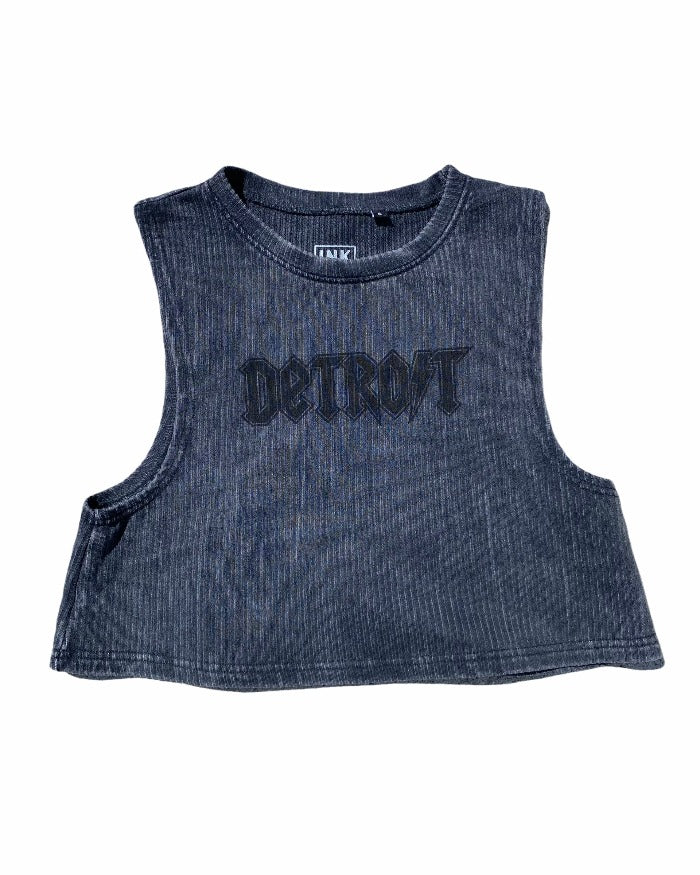 Ink Detroit Lightning Mineral Wash Boxy Cropped Muscle Tank
