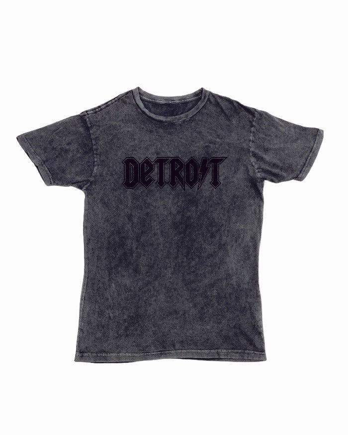 Ink Detroit Lightning Mineral Wash T-Shirt - Black - Ink Detroit