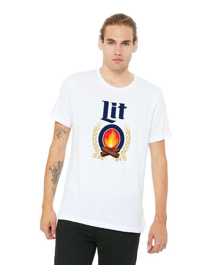 Graphic Tees "Lit" White T-Shirt