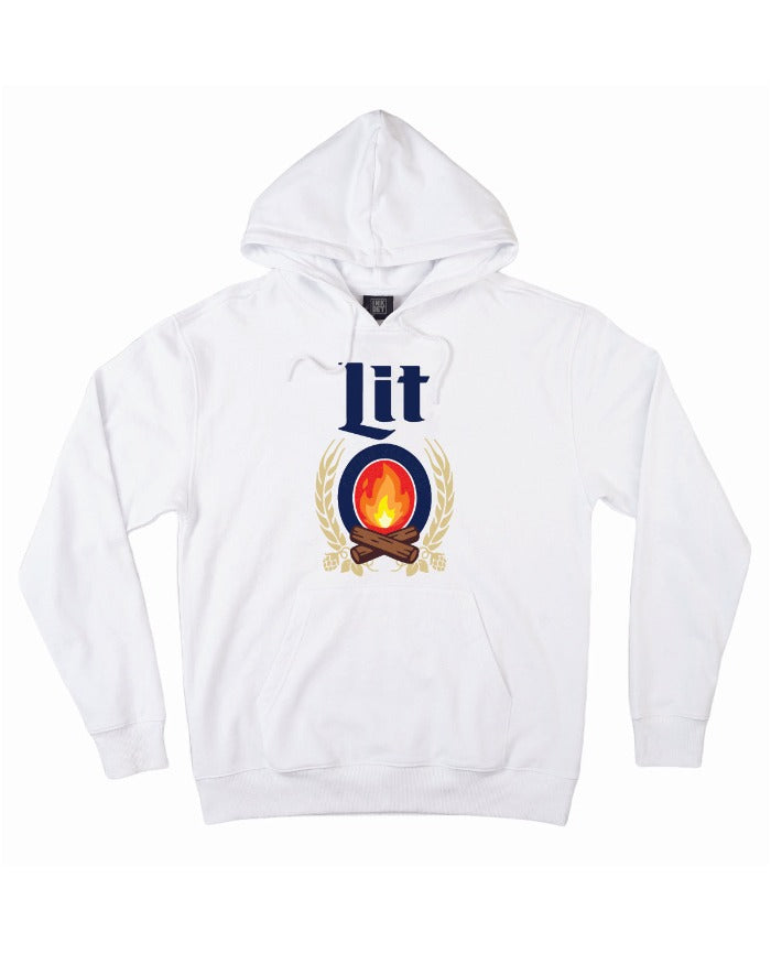 Graphic Tees "Lit" White Hoodie