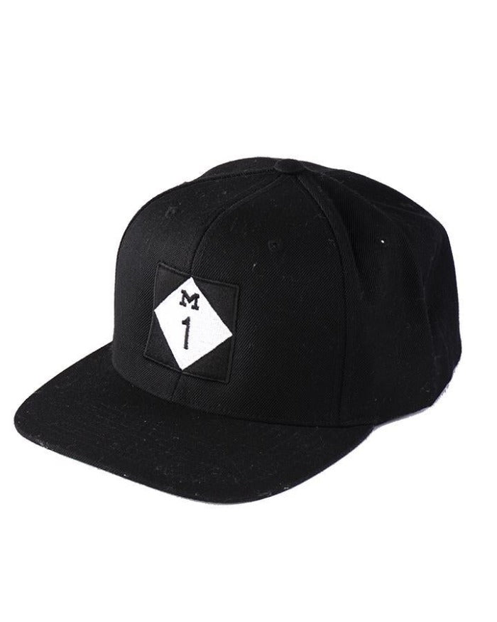 Ink Detroit M1 Flat Bill Snapback Hat - Black / White