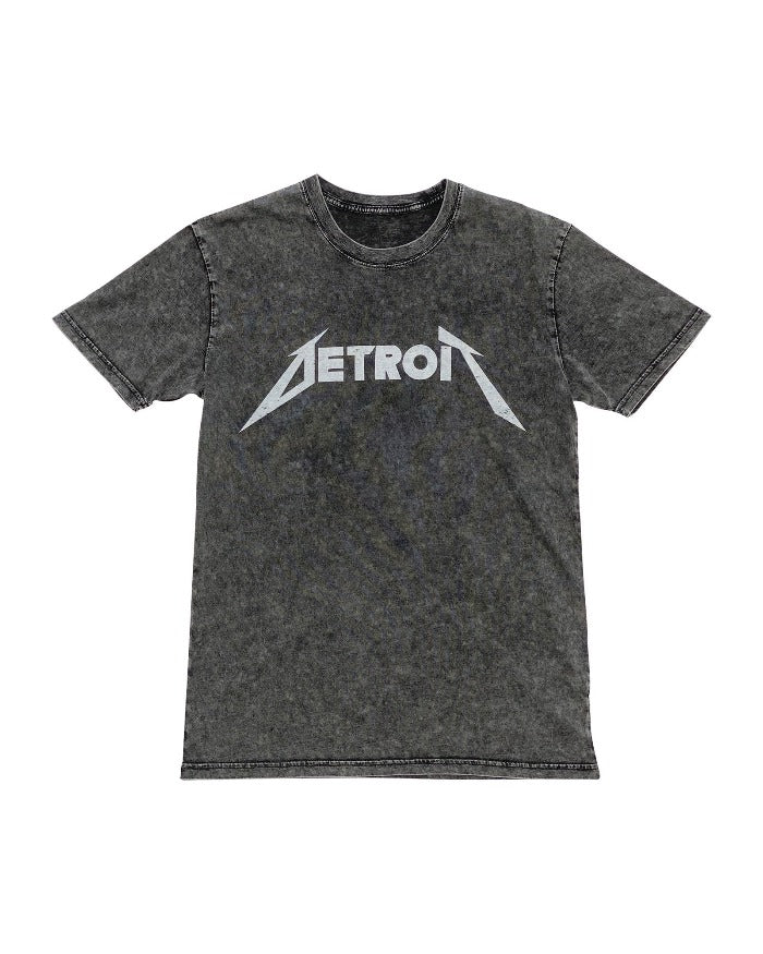 Ink Detroit Metal Mineral Wash T-Shirt - Black Stone