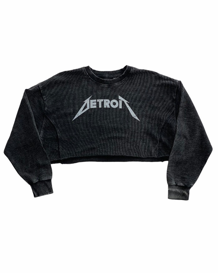 Ink Detroit Metal Women's Mineral Wash Cropped Pullover