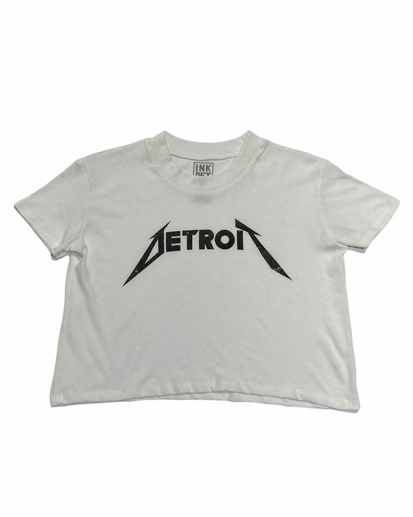 Ink Detroit Metal White Cropped T-Shirt