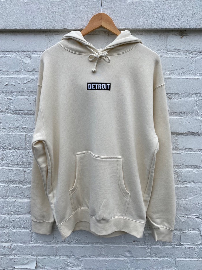 Ink Detroit Premium Heavyweight Metro Detroit Map Hoodie - Bone