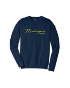 Ink Detroit Michigan XOXO Crewneck Sweatshirt - Maize & Blue - Ink Detroit