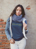 Ink Detroit Michigan XOXO Crewneck Sweatshirt - Maize & Blue - Ink Detroit