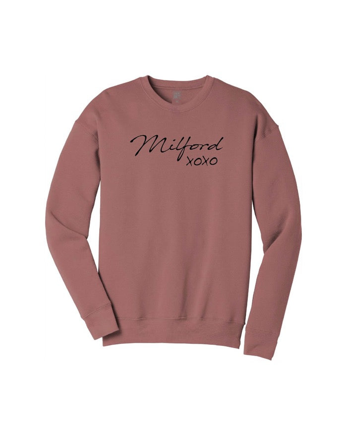 Ink Detroit Milford XOXO Crewneck Sweatshirt - Mauve