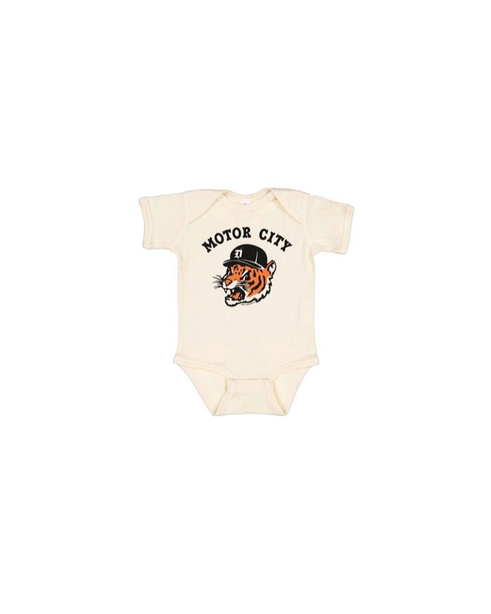 Ink Detroit - Motor City Kitty Baby Onesie - Natural - Ink Detroit