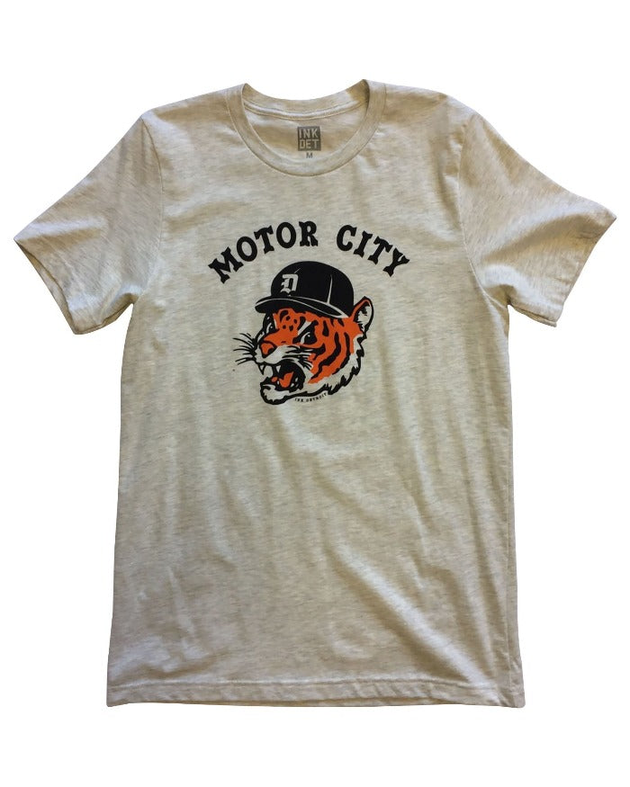 Ink Detroit Motor City Kitty T-Shirt - Heather Natural