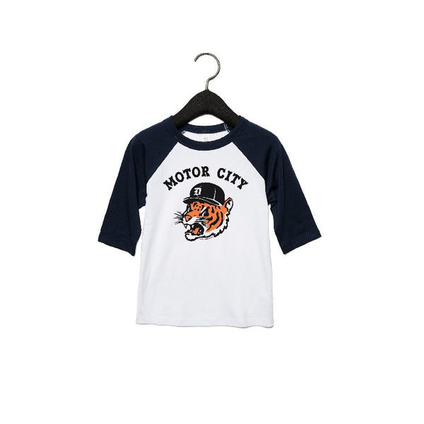 Ink Detroit Motor City Kitty Toddler Baseball T-Shirt - Black