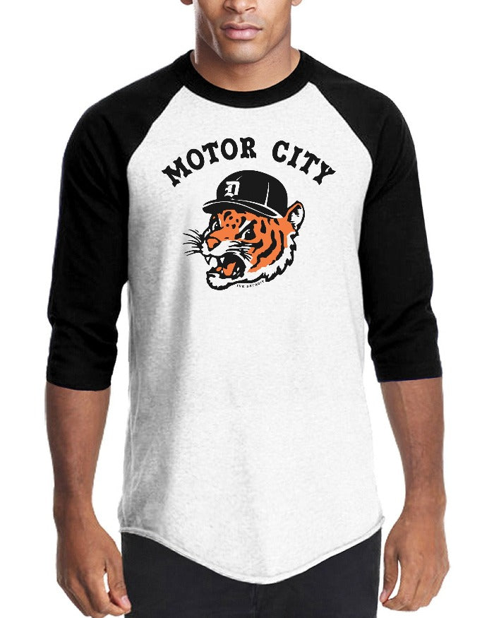Ink Detroit Motor City Kitty Tri Blend 3/4 Sleeve Raglan T-Shirt
