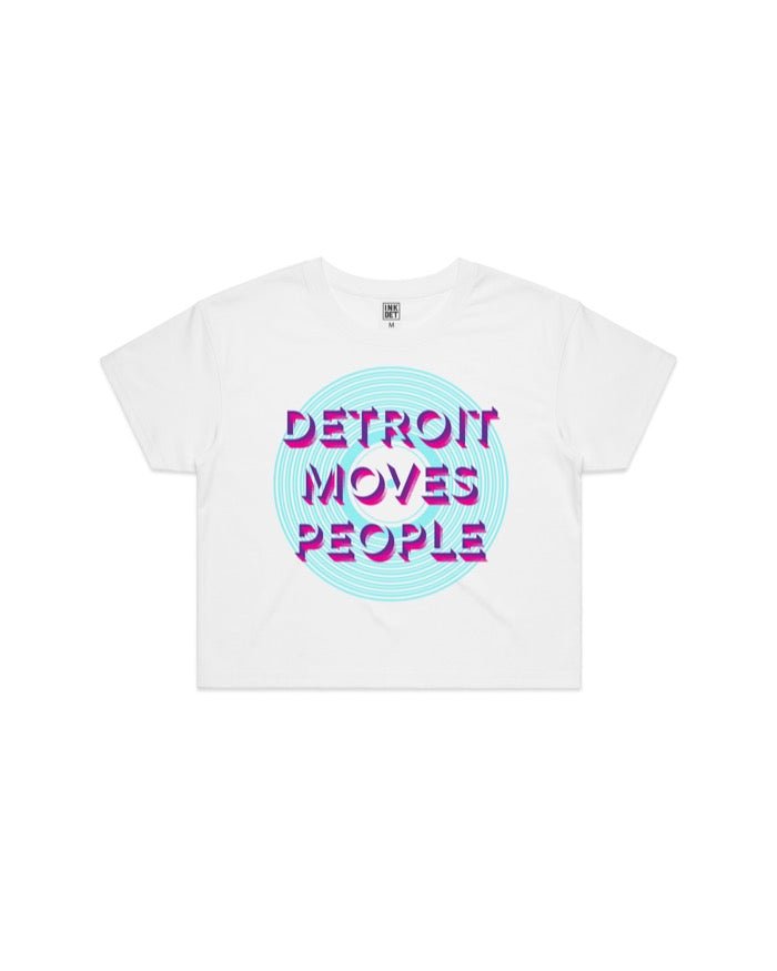 Ink Detroit - Detroit Moves People Crop T-Shirt - White - Ink Detroit