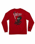 Ink Detroit - My Detroit Players Octopus - Long Sleeve T-Shirt - Red - Ink Detroit