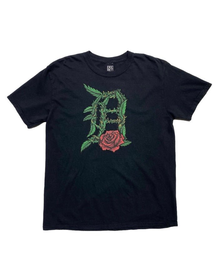 Ink Detroit - Old English D Rose - T-Shirt - Black - Ink Detroit