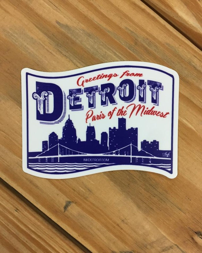 Ink Detroit Paris of The Midwest Die Cut Vinyl sticker