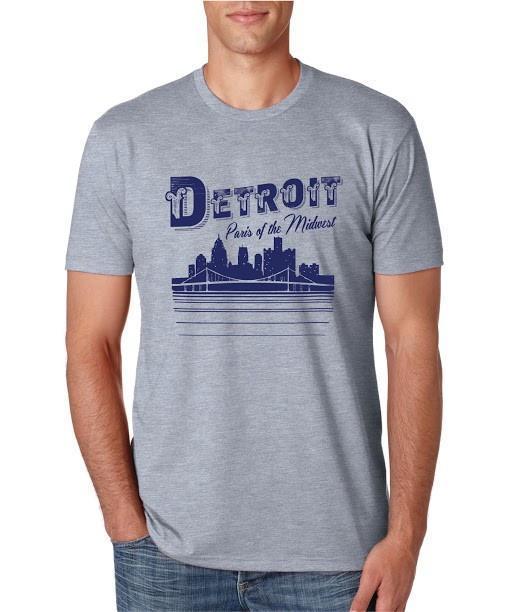 Ink Detroit Paris of The Midwest T-Shirt - Heather Grey - Ink Detroit