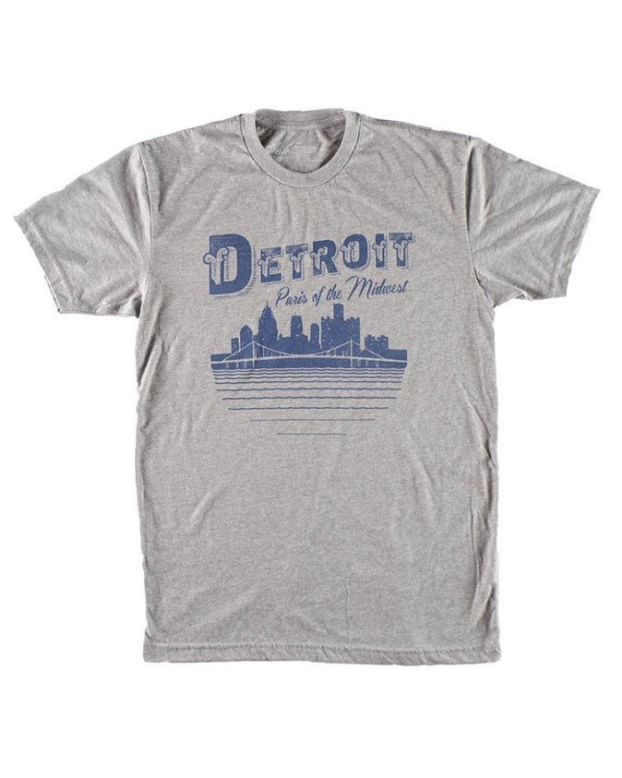 Ink Detroit Paris of The Midwest T-Shirt - Heather Grey - Ink Detroit
