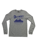 Ink Detroit Paris of the Midwest Long Sleeve T-Shirt - Athletic Heather Grey - Ink Detroit