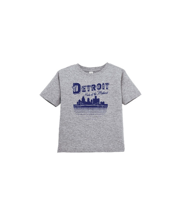 Ink Detroit - Paris of the Midwest Toddler T-Shirt - Heather Grey