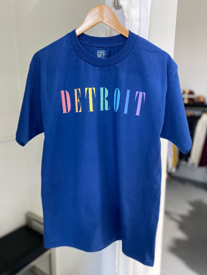 Ink Detroit Pastel Rainbow T-Shirt Regal Blue-Store
