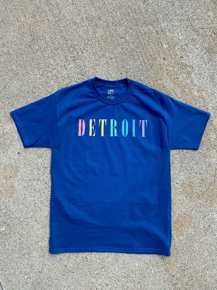 Ink Detroit Pastel Rainbow T-Shirt Regal Blue Store