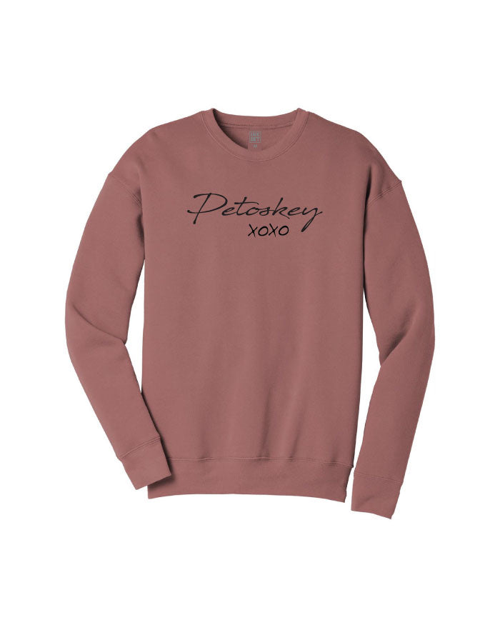 Ink Detroit Petoskey XOXO Crewneck Sweatshirt - Mauve