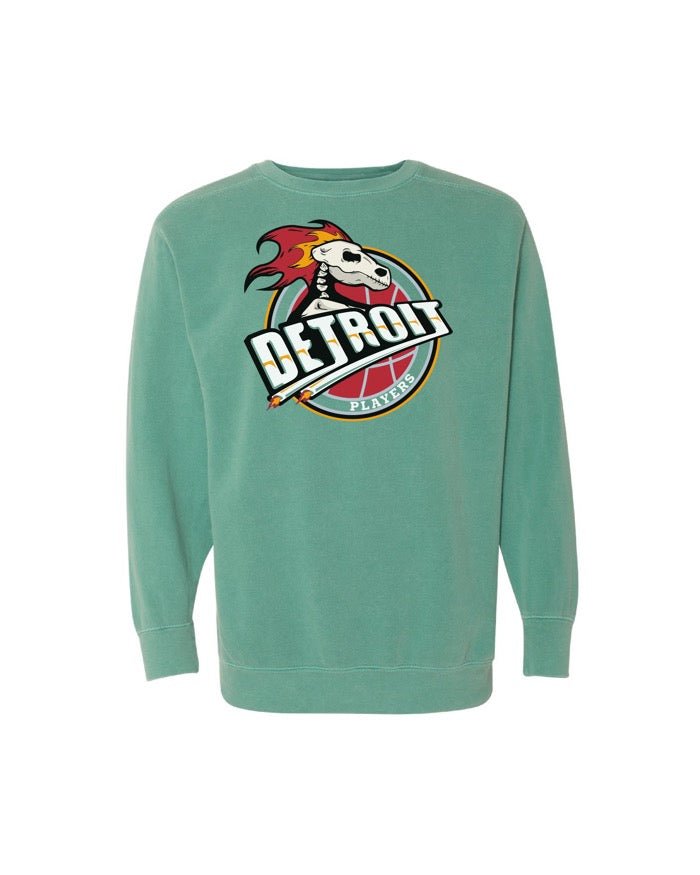 Ink Detroit 90s Players Crewneck Sweatshirt - Pigment dyed Teal - Ink Detroit